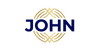 Logo with 'JOHN' text and gold decorative elements on a white background