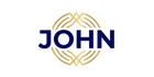 Logo with 'JOHN' text and gold decorative elements on a white background